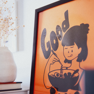 "Good Soup" handprinted print A4 - πίνακες & κάδρα - 2