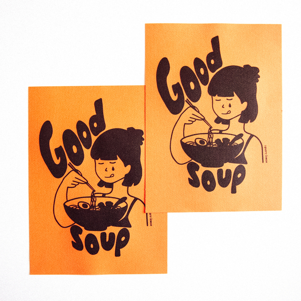 "Good Soup" handprinted print A4 - πίνακες & κάδρα - 5