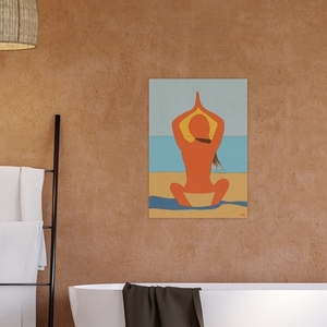 ArtPrint | Γυναίκα σε Διαλογισμό| 29,7*42 ψηφιακό αρχείο Α3 | Εκτυπώσιμη αφίσα | Χρώματα πορτοκαλί, μπεζ, γαλάζιο - πίνακες & κάδρα, αφίσες, artprint - 3