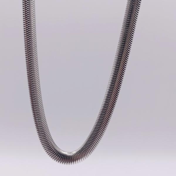 Χειροποίητο κολιέ με ατσάλινη αλυσίδα φίδι - αλυσίδες, κοντά, ατσάλι, φθηνά - 2