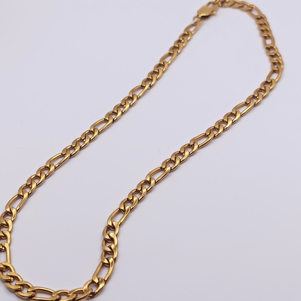 Χειροποίητο χρυσό ατσάλινο κολιέ με αλυσίδα Figaro - αλυσίδες, κοντά, ατσάλι, φθηνά - 2