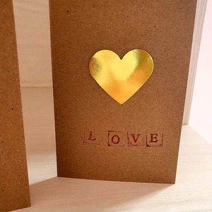 Καρτούλα κραφτ love 15εκ. - πλαστικό, καρδιά, σε αγαπώ, αγ. βαλεντίνου, ευχετήριες κάρτες - 2
