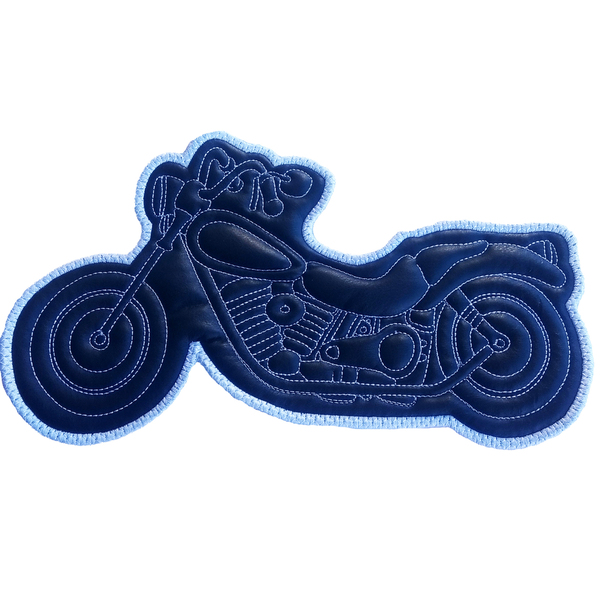 Σουβέρ Δερματίνης "Motorbike" - ύφασμα, κεντητά, σουβέρ, είδη σερβιρίσματος