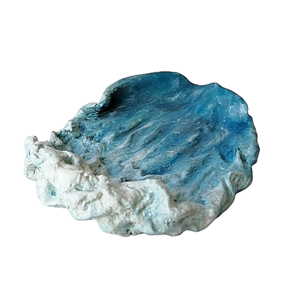 Σαπουνοθήκη μπλε κεραμική κύμα 13εκ.x9,5εκ - οργάνωση & αποθήκευση, πηλός