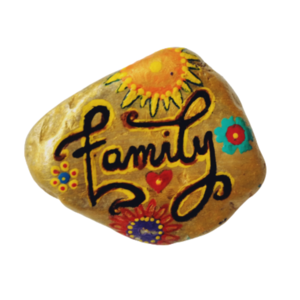Πέτρα Family σε χρυσό φόντο - πέτρα, διακοσμητικές πέτρες