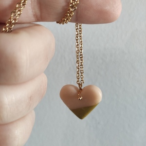The Heart pendant - καρδιά, πηλός, μακριά, ατσάλι, μενταγιόν - 3