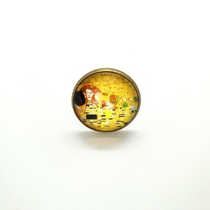 Δαχτυλίδι μπρούντζινο αυξομειούμενο " Το Φιλί" - 20mm - γυαλί, boho, μπρούντζος, αυξομειούμενα, φθηνά