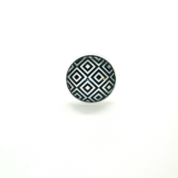 Δαχτυλίδι επάργυρο αυξομειούμενο με υγρό γυαλί " Γεωμετρικά Σχήματα " - 20mm - γυαλί, επάργυρα, αυξομειούμενα, φθηνά
