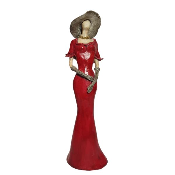 Κεραμική γυναικεία φιγούρα με καπέλο.Υ38×Π10×Μ10 - δώρο, πηλός, κεραμικό, διακοσμητικά