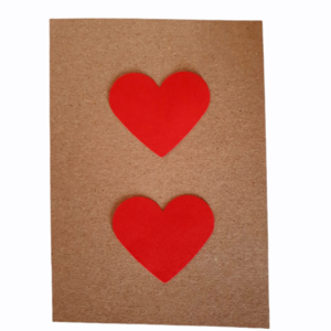 Κάρτα craft καρδούλες κόκκινες 15εκ. - καρδιά, χαρτί, δώρο, αγ. βαλεντίνου, ευχετήριες κάρτες