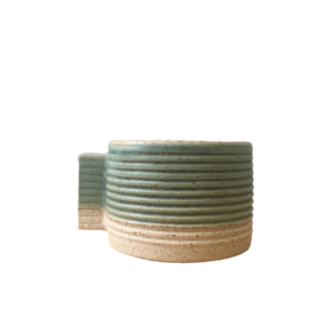 Κούπα μικρή κεραμική χειροποίητή Lines - τυρκουάζ (6*10 cm) - δώρο, πηλός, κεραμικό, χειροποίητα, κούπες & φλυτζάνια