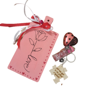 σετ δώρου 4 τεμαχίων για τον / την σύντροφό σου ' valentines gift box ' - ξύλο, ζευγάρια, φυλακτό, σετ δώρου, ανδρικά μπρελόκ