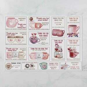 Εκτυπώσιμες Επαγγελματικές Ετικέτες - Αυτοκόλλητα Valentine Mugs EN #1 - αυτοκόλλητα, αγ. βαλεντίνου, καρτελάκια