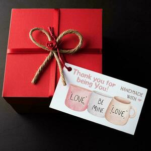 Εκτυπώσιμες Επαγγελματικές Ετικέτες - Αυτοκόλλητα Valentine Mugs EN #1 - αυτοκόλλητα, αγ. βαλεντίνου, καρτελάκια - 3