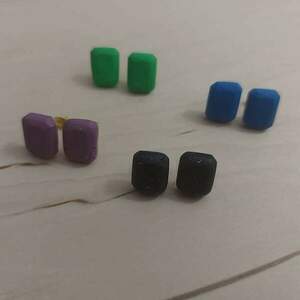 Σκουλαρίκια καρφωτά μικρά gem - 1,5εκ - ορείχαλκος, πηλός, καρφωτά, μικρά - 2