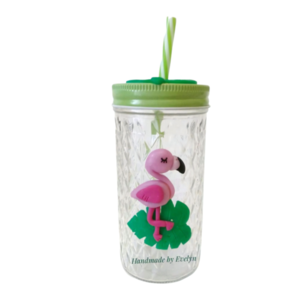 Ποτήρι φλαμίνγκο χειροποίητο από πολυμερικό πηλό - κορίτσι, πηλός, flamingos, κούπες & φλυτζάνια, δώρα για γυναίκες