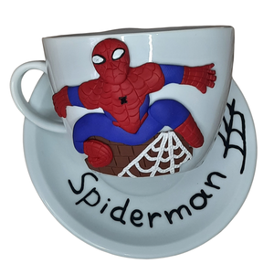 Spiderman τρισδιάστατη χειροποίητη κούπα από πολυμερικό πηλό - αγόρι, πηλός, κούπες & φλυτζάνια