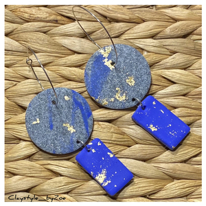 Unique earrings - πηλός, ατσάλι