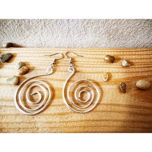 Σκουλαρίκια spiral - ατσάλι, boho, μεγάλα - 2