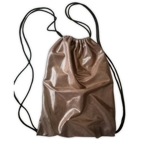 Χειροποίητο μεταλιζέ backpack 33Χ43 ροζ χρυσό σακιδιο πλατης τύπου καστόρι , metallic, allday, κομψό - πλάτης, πουγκί, all day, ύφασμα, σακίδια πλάτης