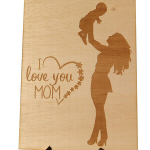 I love you mom – επιτραπέζιο στάντ διαστάσεων 14 Χ 20 Χ 0.5 cm - υλικό κοντρά πλακέ - ευχετήριες κάρτες