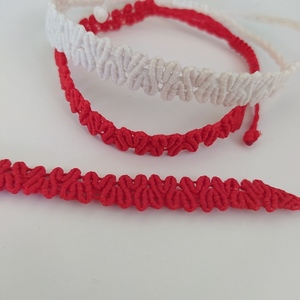 Repeated Heart Macrame Bracelet My Love Valentine's Day - καρδιά, μακραμέ, κορδόνια, ζευγάρια, χεριού - 4