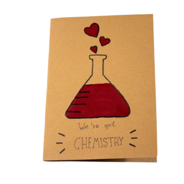 Ευχετήρια κάρτα Ερωτευμένων - Αγίου Βαλεντίνου - We 've got Chemistry 14,8εκ * 21εκ - Κραφτ - χαρτί, ευχετήριες κάρτες