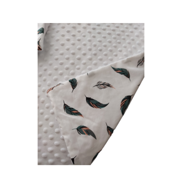Μίνκυ κουβέρτα αγκαλιάς σε λευκό χρώμα κ σχέδιο με φτερά διαστάσεις 0,75x1μ - φτερό, κορίτσι, αγόρι, κουβέρτες - 3