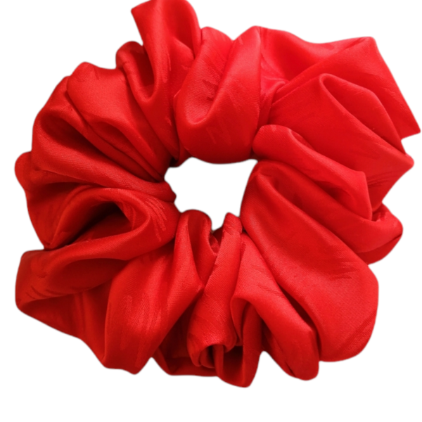 Κόκκινο Scrunchie με κεραυνούς - ύφασμα, σατέν, λαστιχάκια μαλλιών