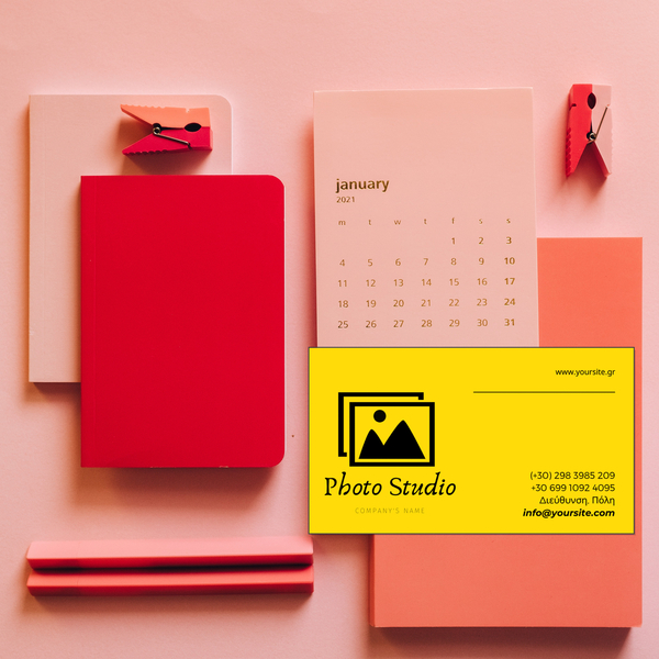 Επαγγελματικές Κάρτες Yellow- Μονής 'Οψης, 100τμχ, Oριζόντια - κάρτες, αξεσουάρ γραφείου - 3