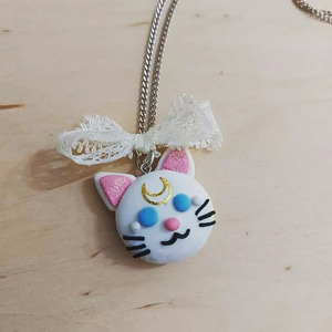 Κολιέ Sailor moon Luna Artemis - 3εκ - charms, ορείχαλκος, πηλός, μακριά - 2