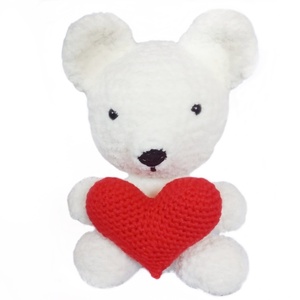 Αρκουδάκι με μεγάλη καρδιά, 22 εκ. για αυτούς που αγαπάνε - νήμα, αγάπη, διακοσμητικά
