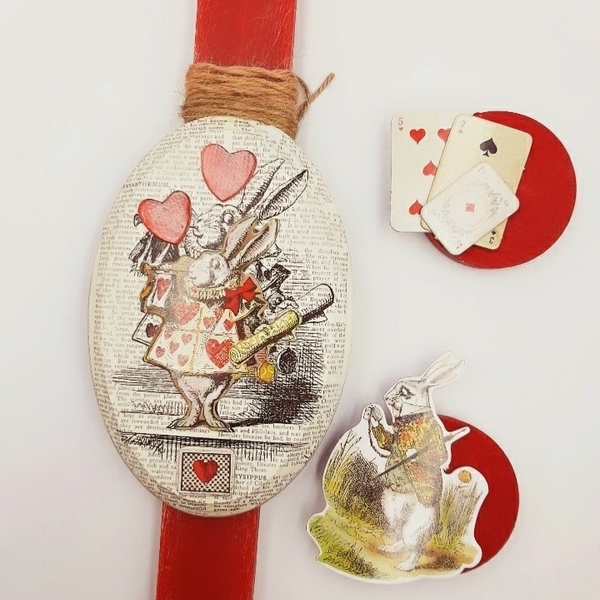 Λαμπάδα Alice Rabbit Hearts ( 30cm) - κορίτσι, αγόρι, λαμπάδες, για παιδιά - 3