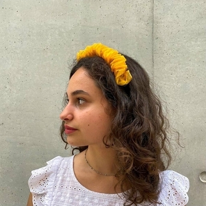 Scrunchy headband - ύφασμα, στέκες - 2