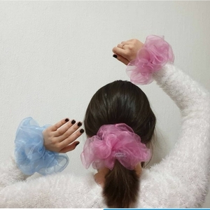 "Pastel fairytale" scrunchy - ύφασμα, λαστιχάκια μαλλιών