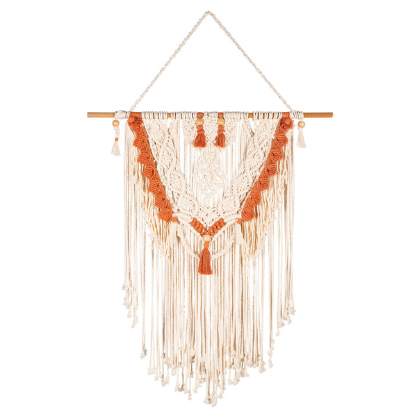 Macrame Boho Wall Design - Καφέ αποχρώσεις - μήκος μακραμέ 80 εκ - μακραμέ, διακοσμητικά, διακόσμηση βεράντας, γενική διακόσμηση