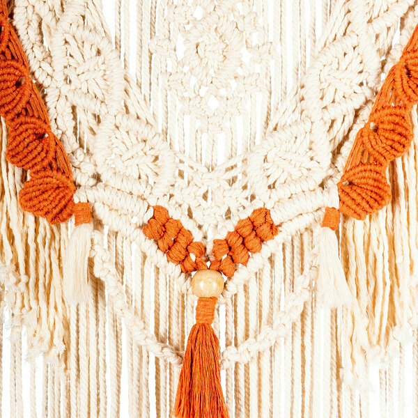 Macrame Boho Wall Design - Καφέ αποχρώσεις - μήκος μακραμέ 80 εκ - μακραμέ, διακοσμητικά, διακόσμηση βεράντας, γενική διακόσμηση - 2