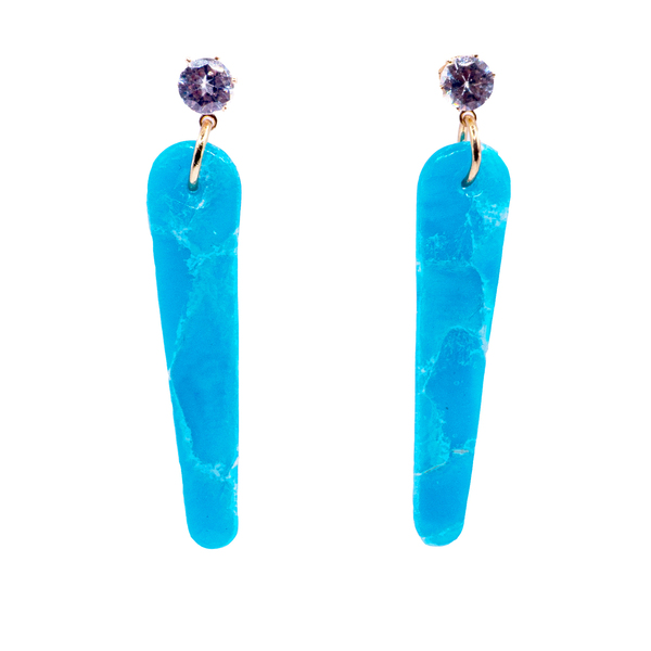 Marble cyan blue droplets polymer clay earrings - δάκρυ, πηλός, κρεμαστά, καρφάκι, φθηνά