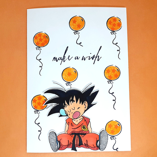 Ευχετήρια Κάρτα - Dragon Ball - Goku - γενέθλια, κάρτα ευχών, σούπερ ήρωες, ήρωες κινουμένων σχεδίων - 3