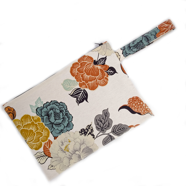 Pouch Flowers V large 32cm x 23cm - ύφασμα, καλλυντικών, ταξιδίου, μικρές, φθηνές