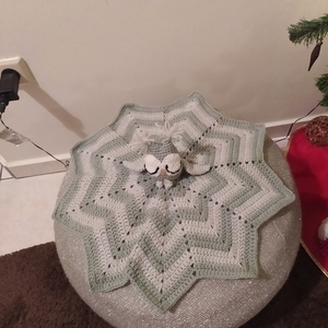 Lovey Owl blanket - 60 cm διάμετρος - δώρα γενεθλίων, 0-3 μηνών, δώρο γέννησης, κουβέρτες - 4