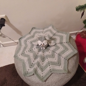 Lovey Owl blanket - 60 cm διάμετρος - δώρα γενεθλίων, 0-3 μηνών, δώρο γέννησης, 1-2 ετών, κουβέρτες - 4