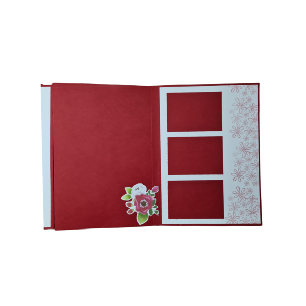 Χειροποίητο άλμπουμ φωτογραφιών 15.50 x 21cm κοκκινο με λευκό - χαρτί, αγάπη, διακοσμητικά - 2