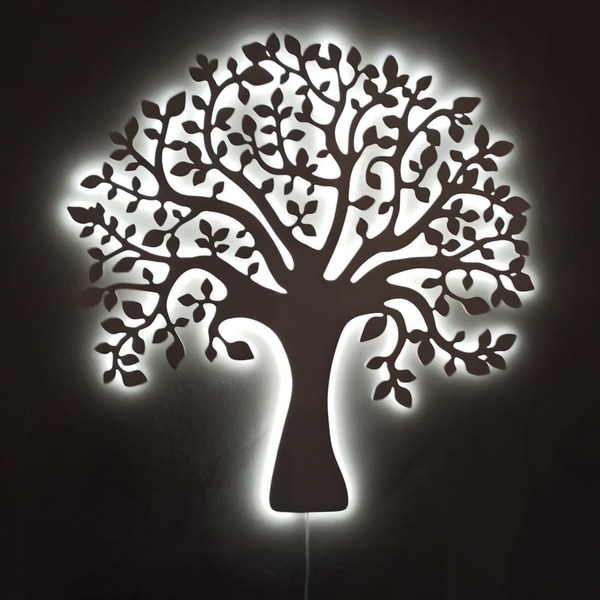 Tree (SMALL), Illuminated wooden wall decor - ξύλο, δέντρα, διακοσμητικά - 3