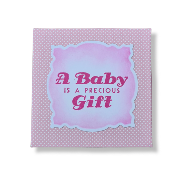 Κουτί έκπληξη νέο μωρό 8 x 8 cm ρόζ αποχρώσεις - γέννηση, βρεφικά, δώρο, κορίτσι - 3