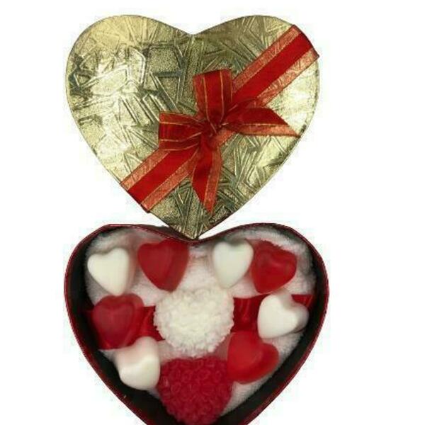 Δώρο Αγίου Βαλεντίνου 10 Καρδιές Σαπούν & Πετσέτα - χαρτί, χεριού, σετ δώρου