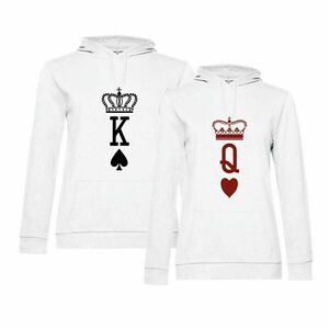 Λευκά hoodies για ζευγάρι - ύφασμα, αγάπη, personalised, σετ δώρου