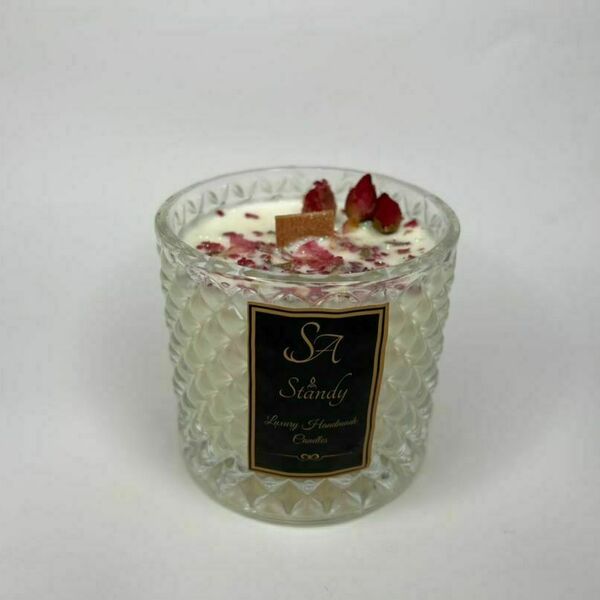 Χειροποίητο κερί σόγιας με άρωμα τριαντάφυλλο της Ανατολής 380 ml - αρωματικά κεριά - 3