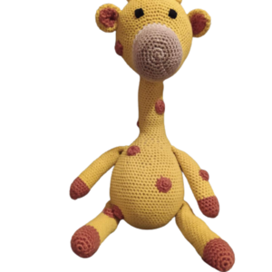 Πλεκτό κουκλάκι amigurumiκαμηλοπάρδαλη (40 cm) - Mrs. Summer the Giraffe - λούτρινα, δώρα γενεθλίων, amigurumi, δώρο γέννησης