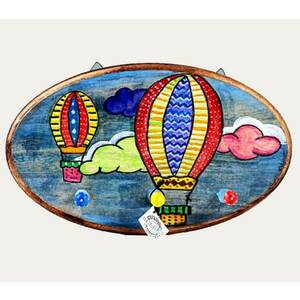 Κρεμάστρα με πολύχρωμα Αερόστατα για παιδικό δωμάτιο - διακόσμηση, παιδικό δωμάτιο, κλειδοθήκες, κρεμάστρες - 2